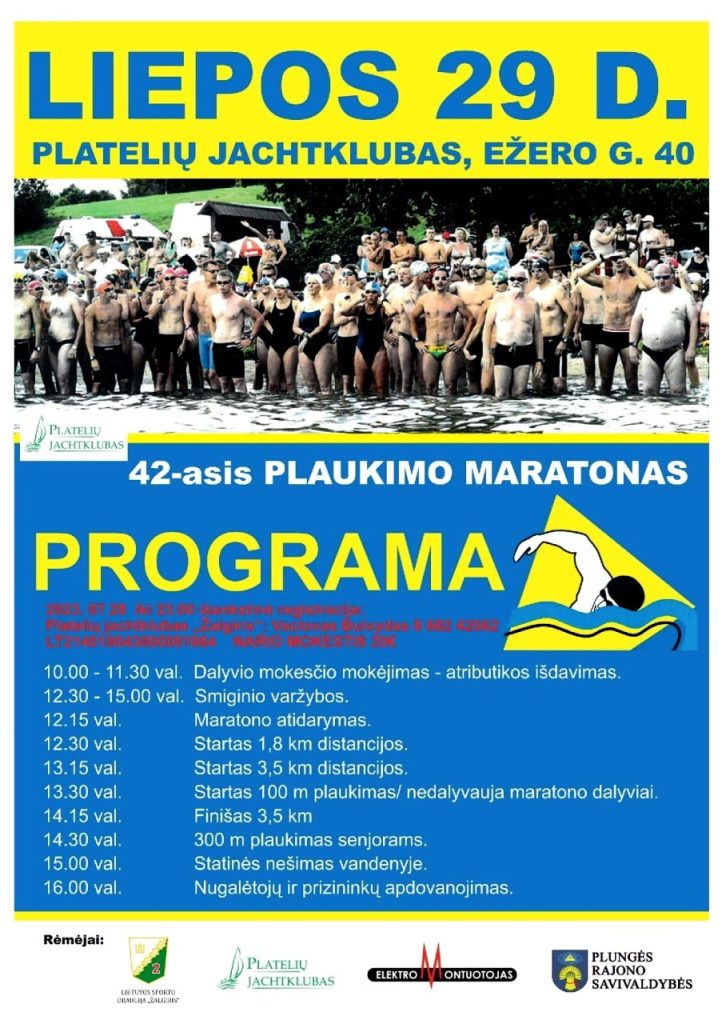 2023-07-29 plaukimo maratonas, programa